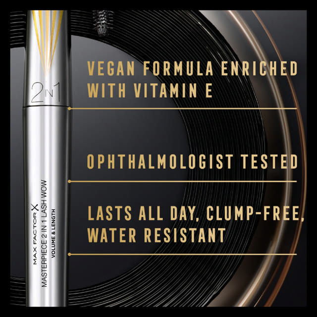 Max Factor Masterpiece 2In1 001 Black, 12 ml.