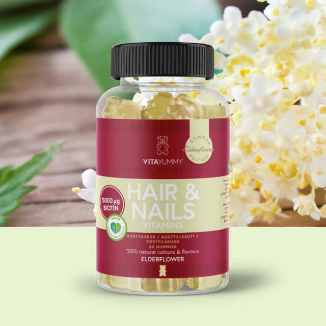 VitaYummy Hair & Nails (Elderflower) - 60 stk. (Summer Edition 2025)